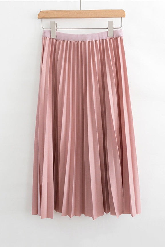 Women's Long High Waist Pleated Skirt