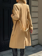 Women's Long Tailored Belted Coat with Pockets