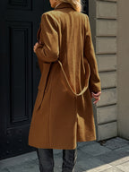 Women's Long Tailored Belted Coat with Pockets