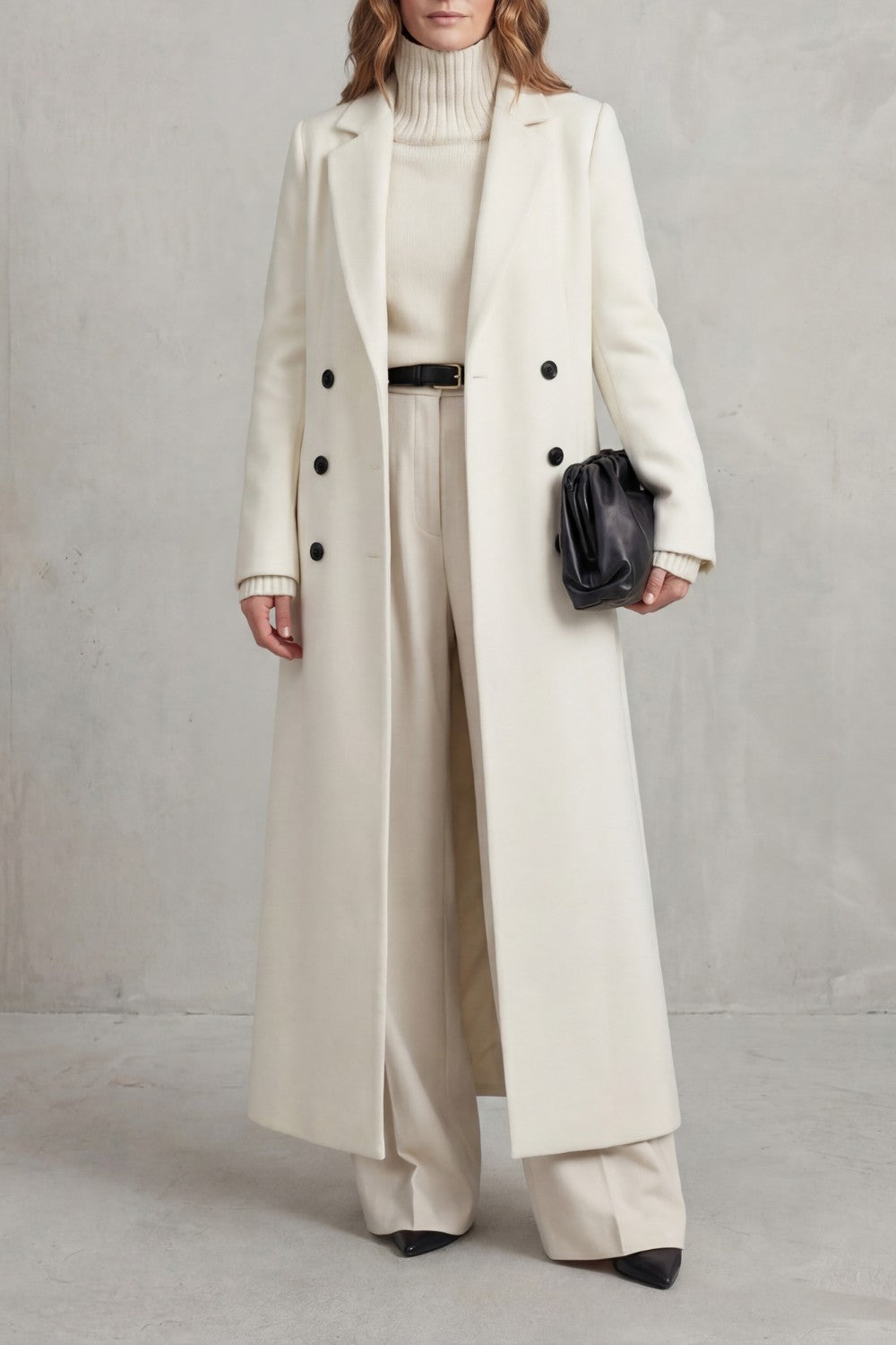 Women's Longline Double-Breasted Wool Coat
