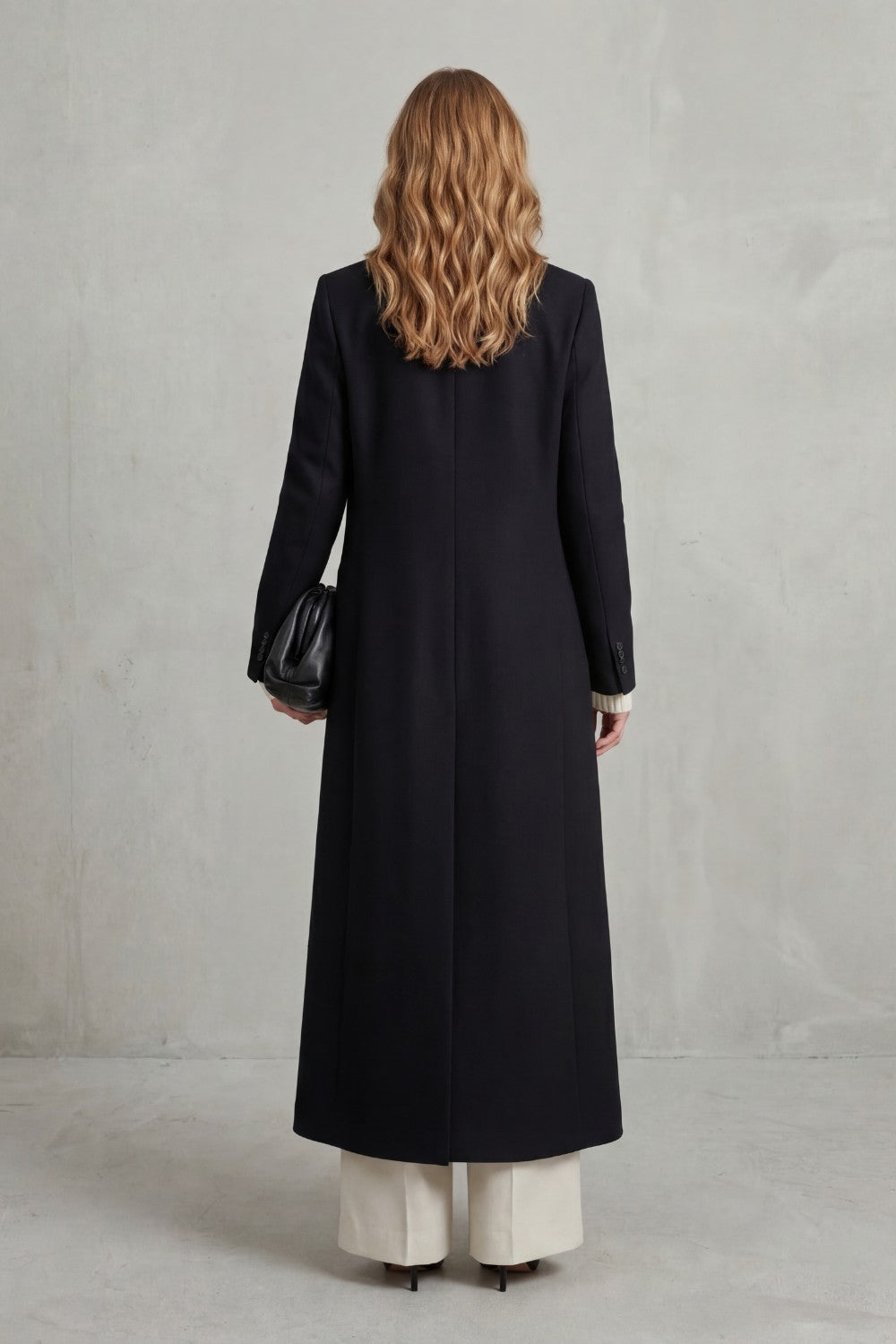 Women's Longline Double-Breasted Wool Coat