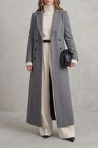 Women's Longline Double-Breasted Wool Coat