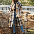 Women's Longline Plaid Coats