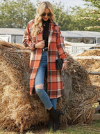 Women's Longline Plaid Coats