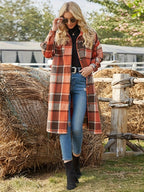 Women's Longline Plaid Coats