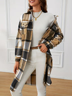 Women's Longline Plaid Coats
