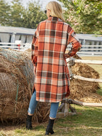 Women's Longline Plaid Coats