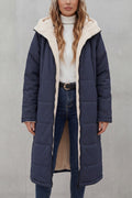 Women's Longline Quilted Coats with Hood