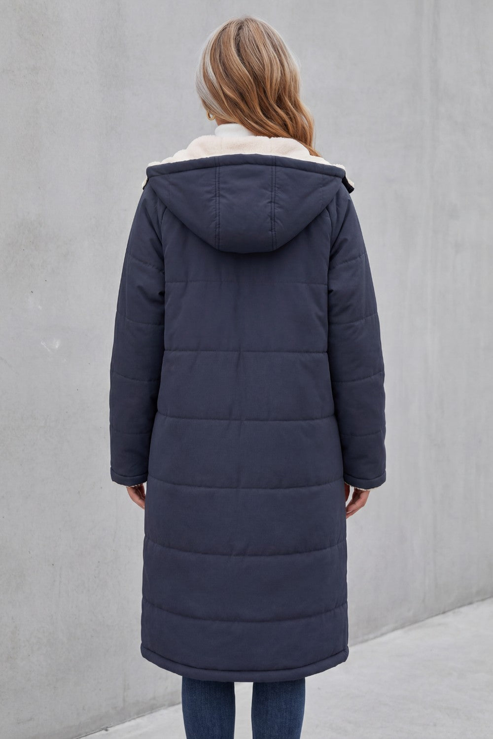 Women's Longline Quilted Coats with Hood