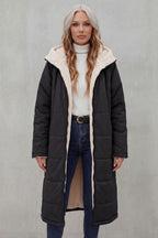 Women's Longline Quilted Coats with Hood