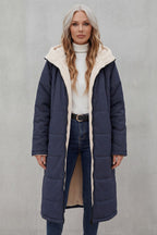 Women's Longline Quilted Coats with Hood
