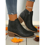 Women's Low Block Heel Cutout Ankle Boots