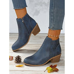 Women's Low Block Heel Cutout Ankle Boots