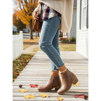 Women's Low Block Heel Cutout Ankle Boots