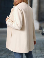Women's Mid-Length Overcoat with Stand Collar