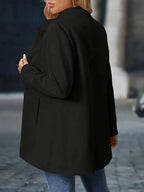 Women's Mid-Length Overcoat with Stand Collar