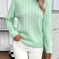 Women's Oversized Cable Knit Jumper with Round Neck