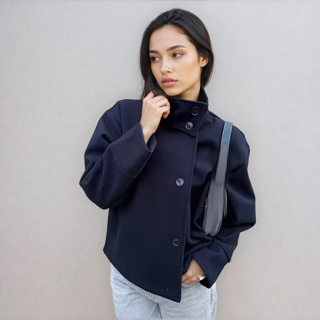 Women's Oversized Double Breasted Stand Collar Coats