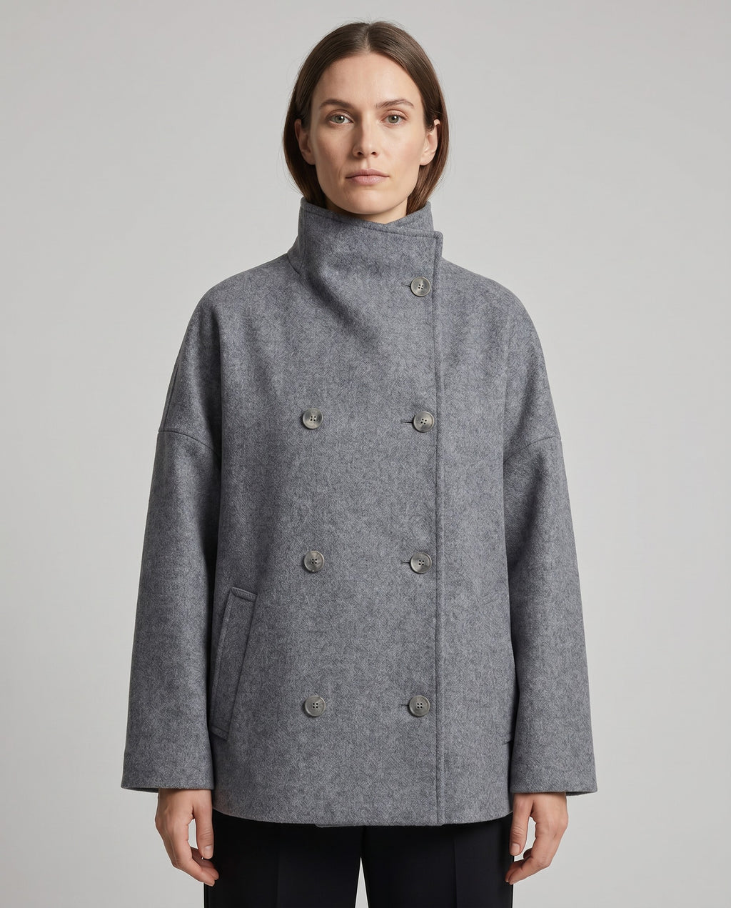 Women's Oversized Double Breasted Stand Collar Coats