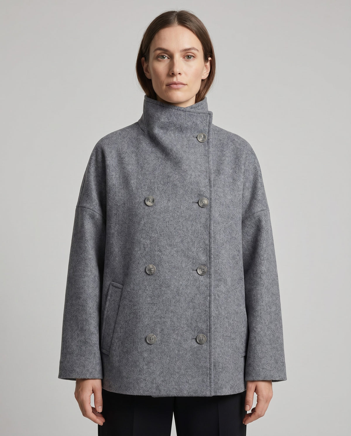Women's Oversized Double Breasted Stand Collar Coats