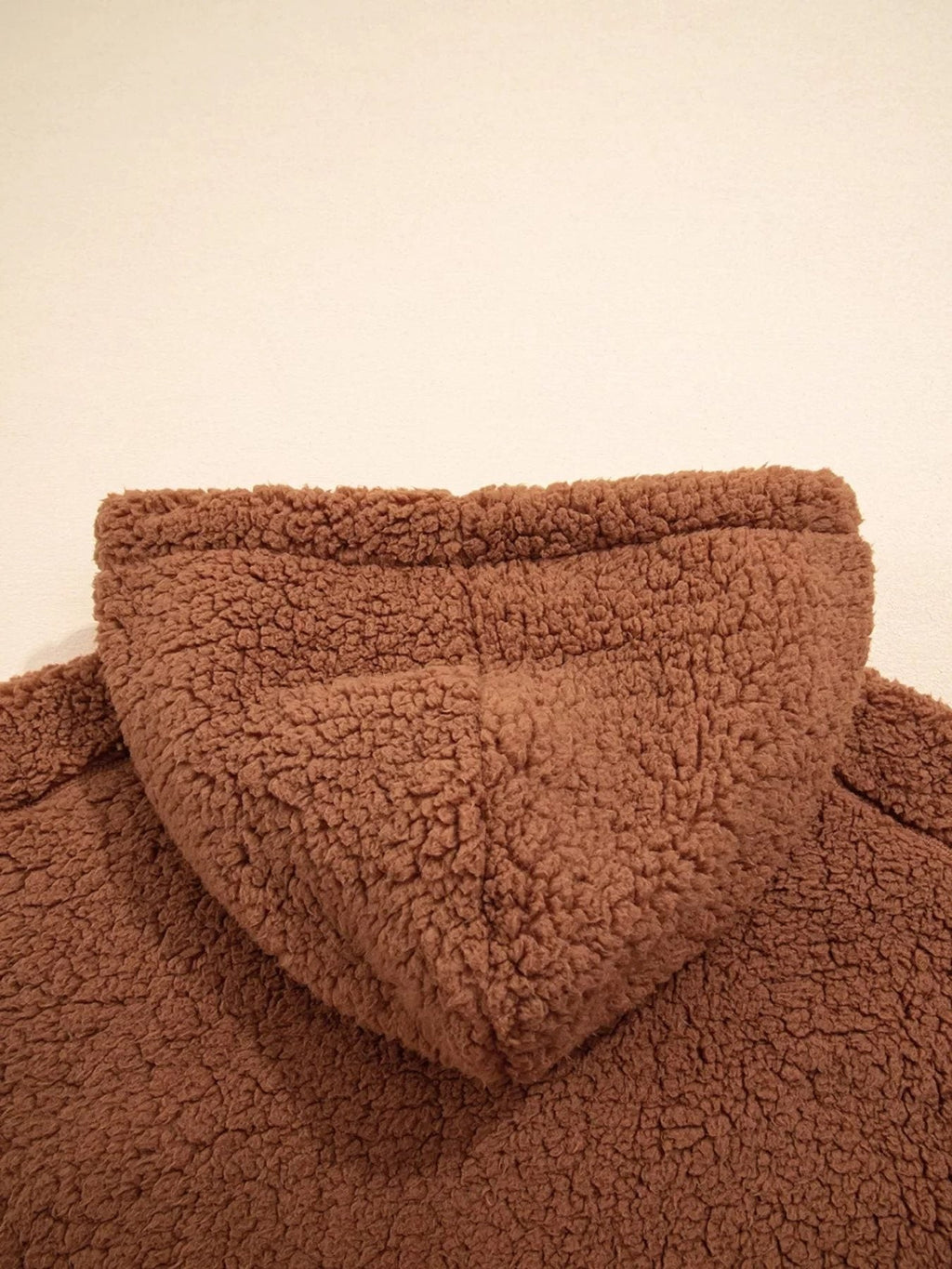 Women's Oversized Hooded Teddy Jacket with Zip