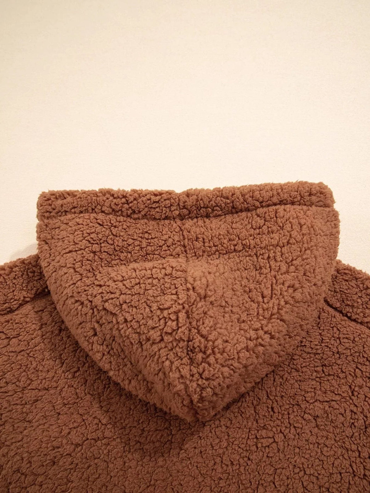 Women's Oversized Hooded Teddy Jacket with Zip
