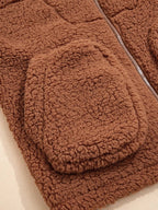 Women's Oversized Hooded Teddy Jacket with Zip