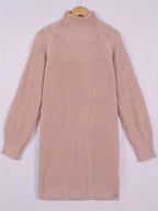 Women's Oversized Ribbed Half-Turtleneck Jumper Dress
