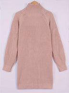 Women's Oversized Ribbed Half-Turtleneck Jumper Dress
