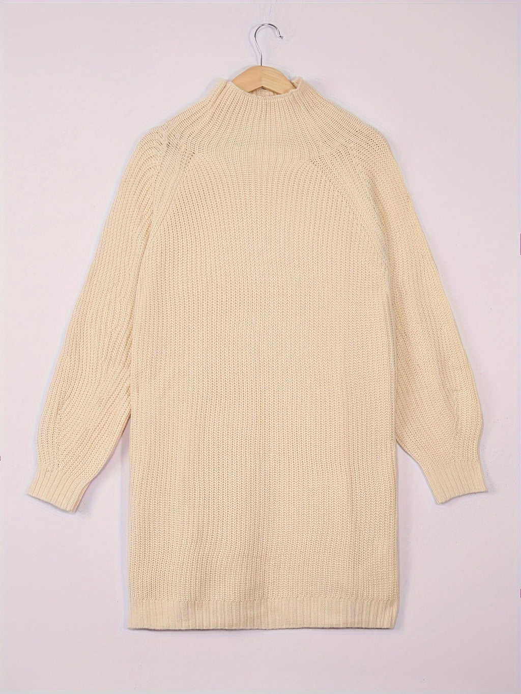 Women's Oversized Ribbed Half-Turtleneck Jumper Dress