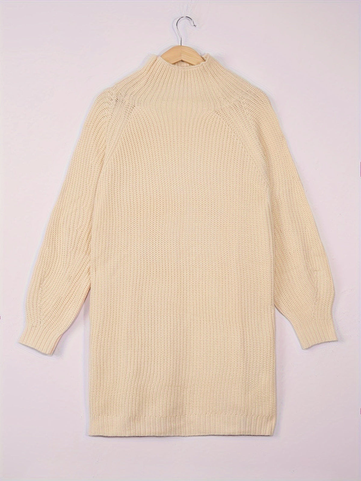 Women's Oversized Ribbed Half-Turtleneck Jumper Dress