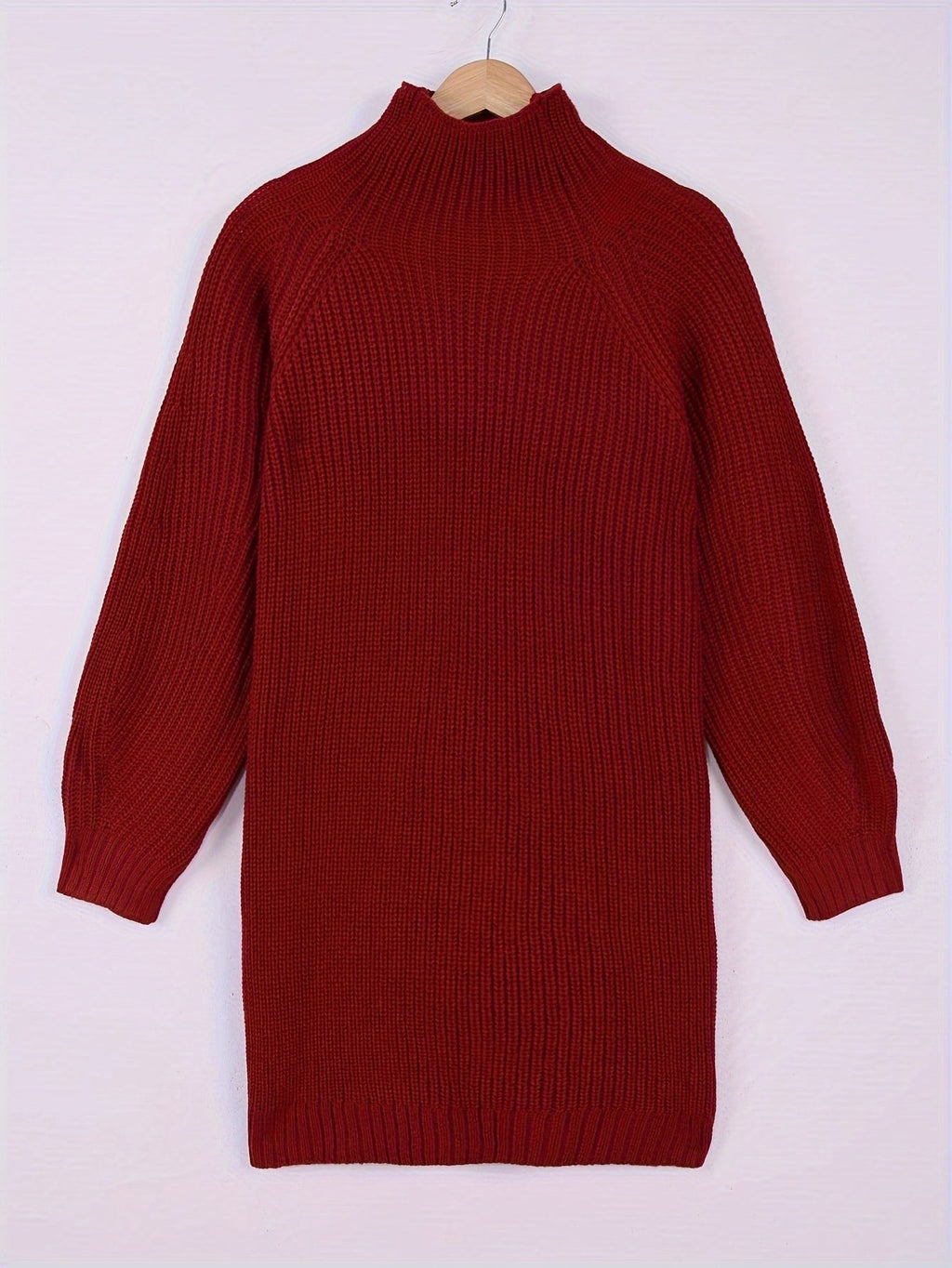 Women's Oversized Ribbed Half-Turtleneck Jumper Dress