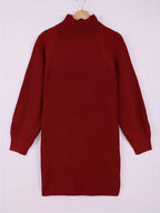 Women's Oversized Ribbed Half-Turtleneck Jumper Dress