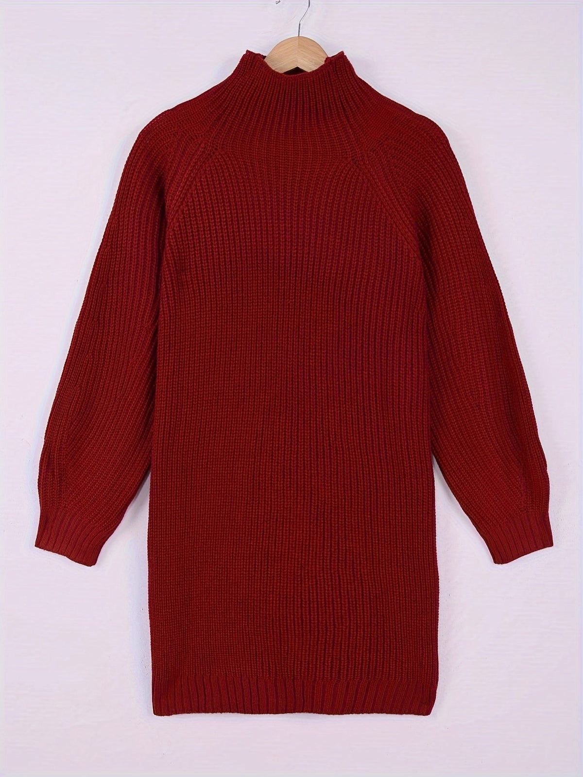 Women's Oversized Ribbed Half-Turtleneck Jumper Dress