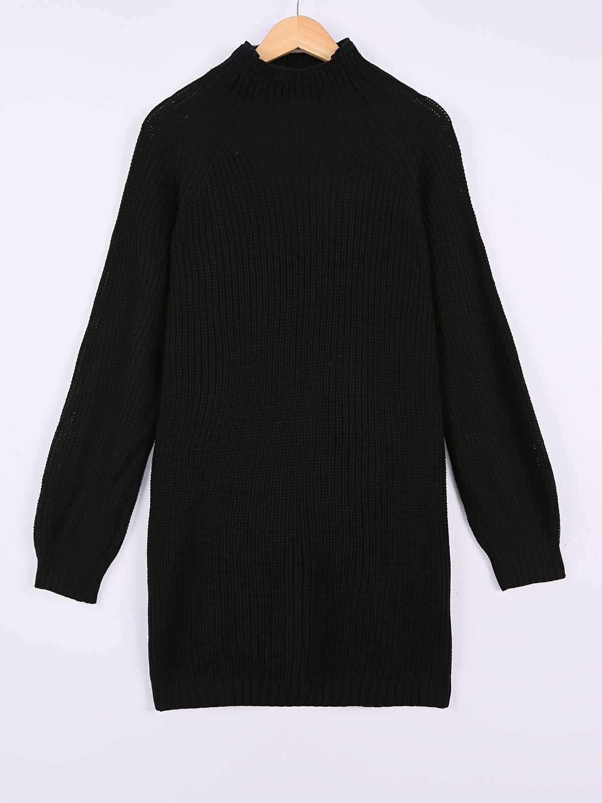 Women's Oversized Ribbed Half-Turtleneck Jumper Dress