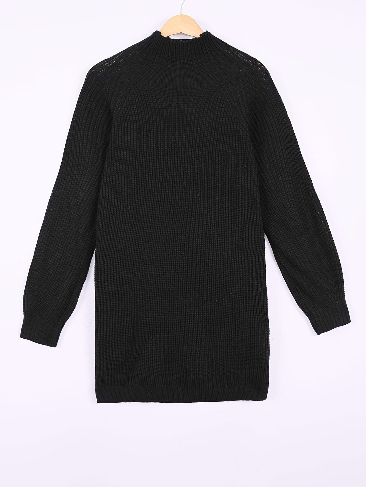 Women's Oversized Ribbed Half-Turtleneck Jumper Dress