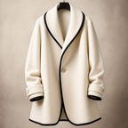 Women's Oversized Swing Coats with Contrast Trim