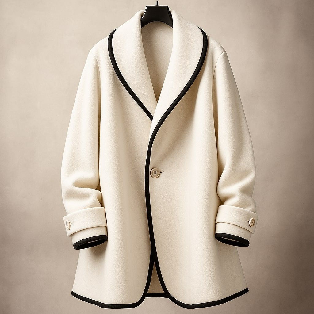 Women's Oversized Swing Coats with Contrast Trim