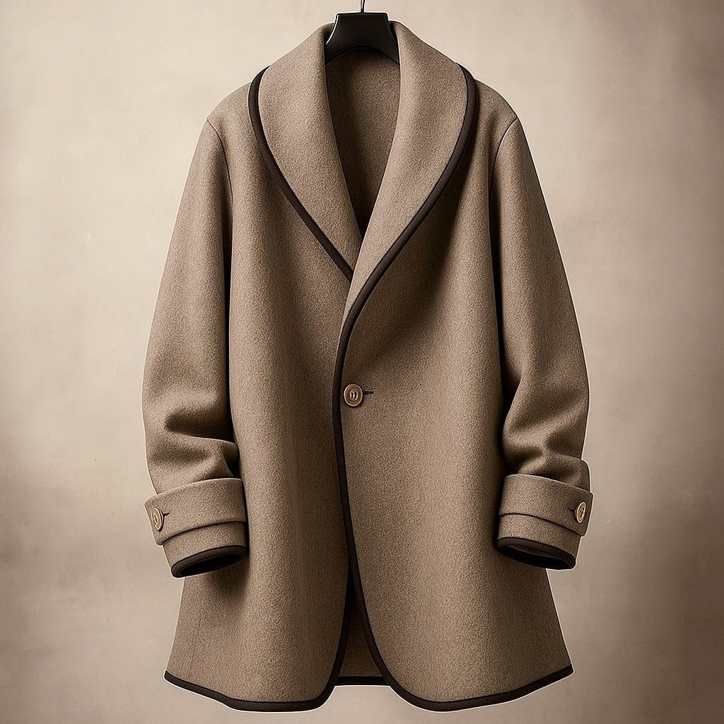 Women's Oversized Swing Coats with Contrast Trim