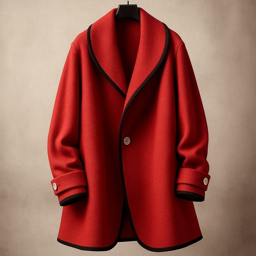 Women's Oversized Swing Coats with Contrast Trim