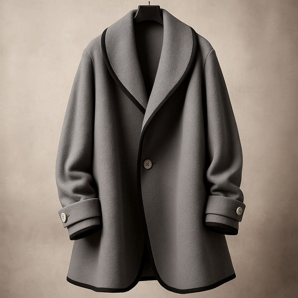 Women's Oversized Swing Coats with Contrast Trim