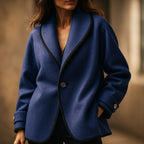 Women's Oversized Swing Coats with Contrast Trim