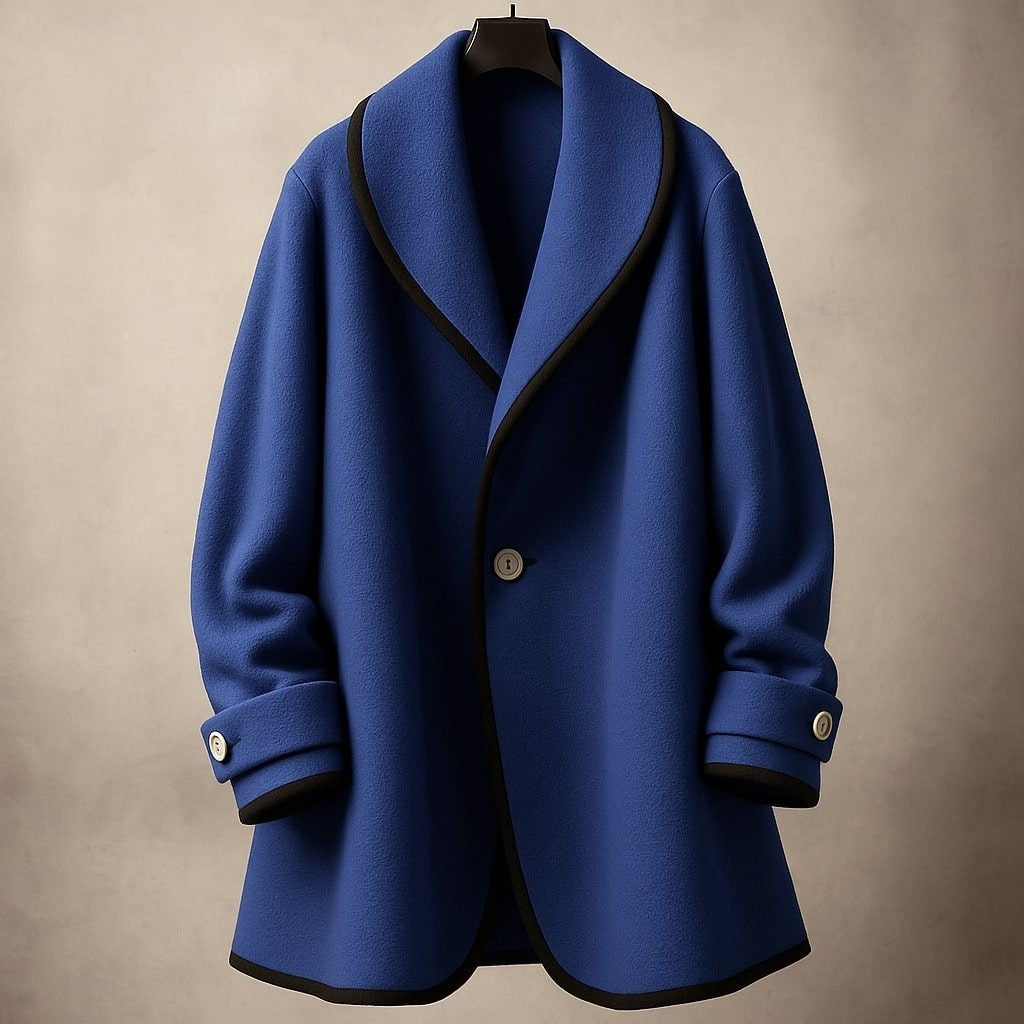 Women's Oversized Swing Coats with Contrast Trim