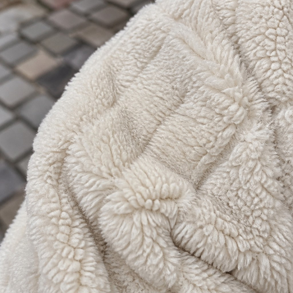 Women's Oversized Teddy Jacket with Flap Pockets