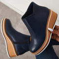 Women's Platform Ankle Boots with Side Zip