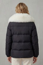 Women's Puffer Jacket with Faux Fur Trim Hood