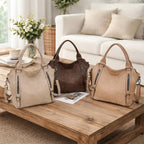 Women's Quilted Crossbody Bag with Zip Closure