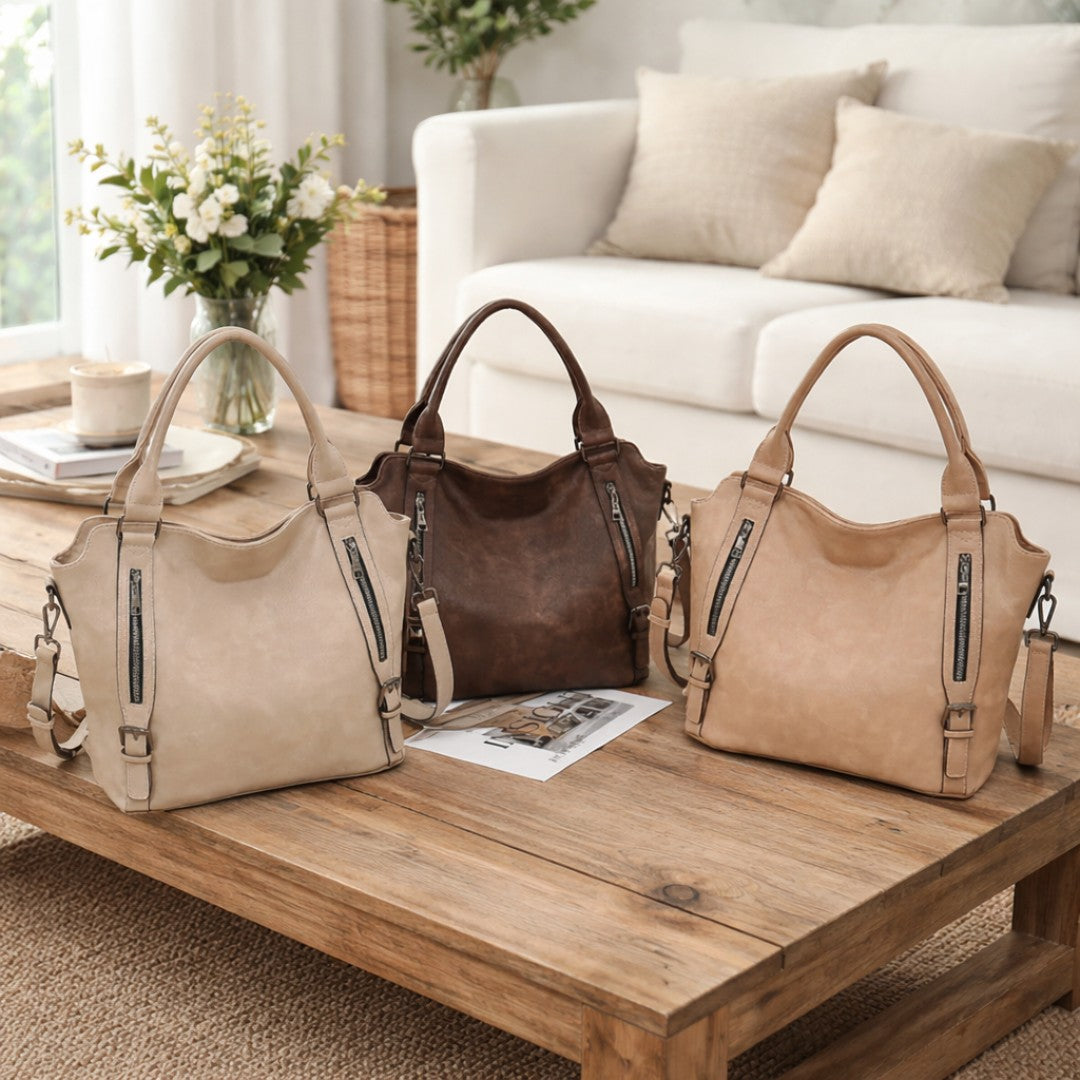 Women's Quilted Crossbody Bag with Zip Closure