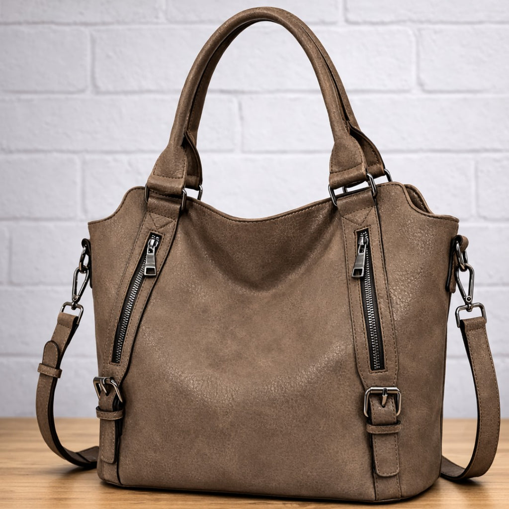 Women's Quilted Crossbody Bag with Zip Closure