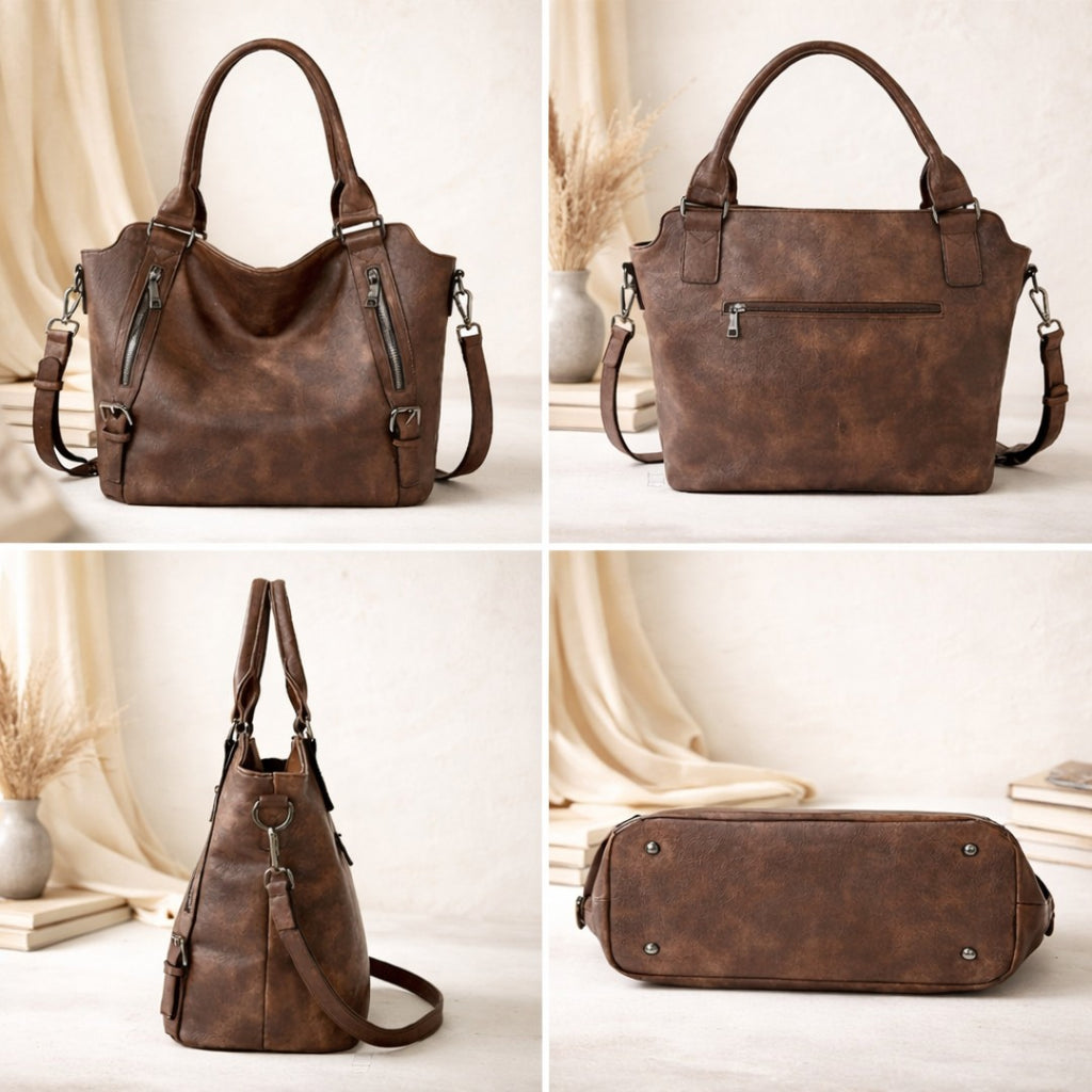 Women's Quilted Crossbody Bag with Zip Closure